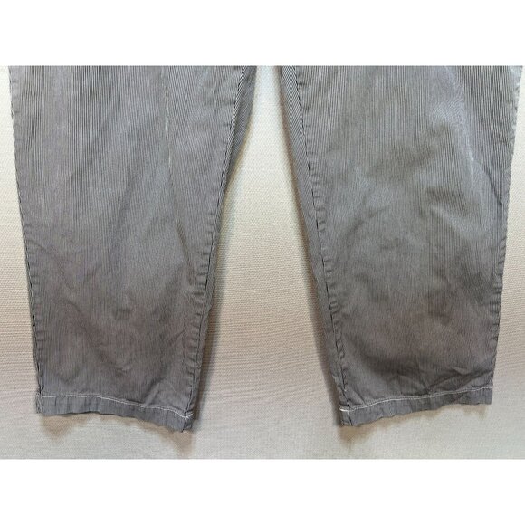 Lands End Womens Fit 2 Casual Y2K Crop Pants Size 10 Navy Striped Straight Leg - Picture 5 of 10